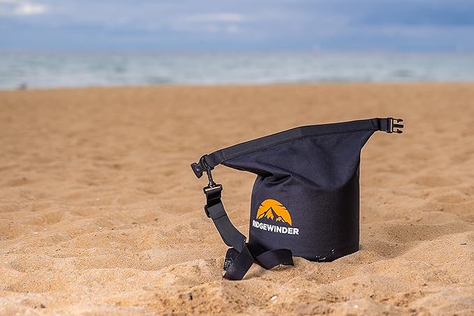 Ridgewinder Portable Shower for Camping with Dry Bag - Camp Shower with Rechargeable Battery and Included 10L Dry Bag for Water Storage. Complete Camping Shower in a Bag (+Sprayer Attachment).