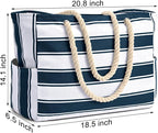 Becokan Beach Bags for Women Large Waterproof Beach Tote Bag Zipper Beach Bags Waterproof Sandproof Swim Pool Bag Large Tote