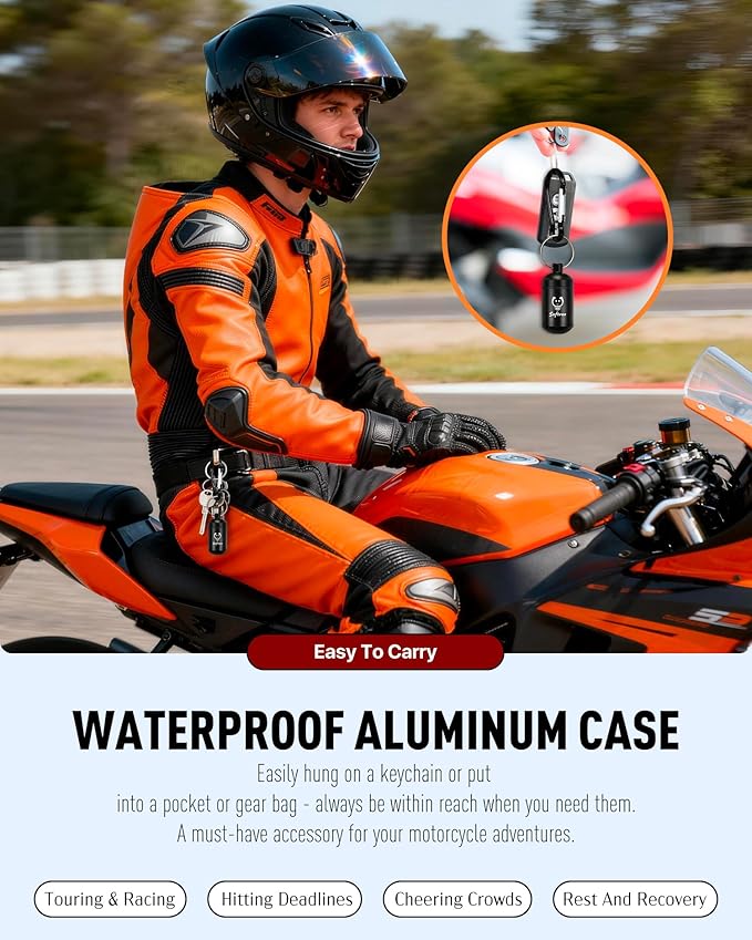 Motorcycle Ear Plugs for Wind Noise Reduction, 2 Pairs Reusable Motorcycle Accessories - Moto Earplugs, Soft Comfortable Hearing Protection for Motorbike, Touring, Racing, Riding - 25dB, Biker Gifts