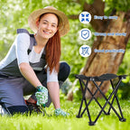 4 Pack Camping Stool Foot Rest Small 11Inch Portable Folding Camping Chair Lightweight Foot Rest Seat with Carry Bag for Fishing Hiking Gardening Beach Outdoor Walking Backpacking Travel BBQ (Black)