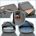 Mancio Slim Vintage Laptop Backpack For women,Men For Travel, College, Dayparks, Fits up to 15.6Inch Notebook in Grey