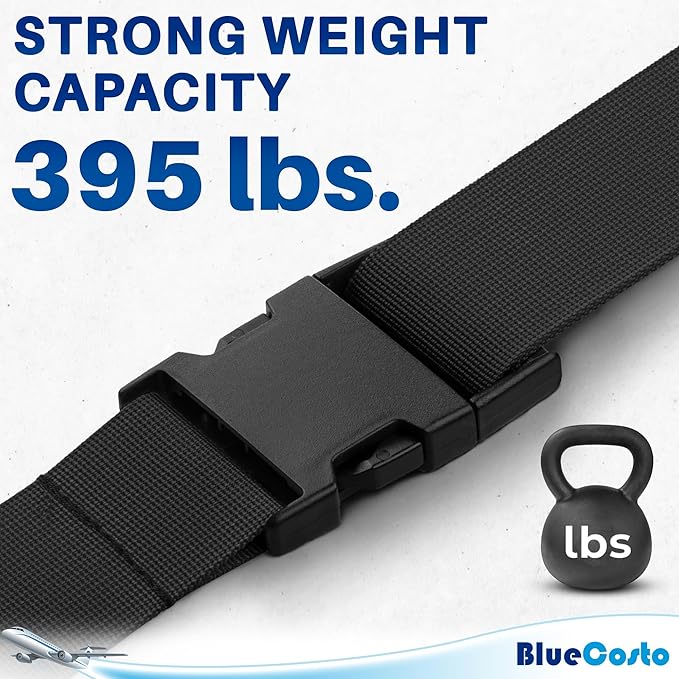 Luggage Straps for Suitcases - TSA Approved - Black, 20 PK - Bulk Multipack Premium Nylon Belts for Suitcase, Briefcase & Travel Bag - Adjustable Strap Length 46" - 78"