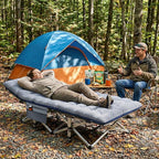 ABORON XXL Camping Cot for Adults, Oversized 78"×32" Folding Camping Bed, 900LBS Heavy Duty Outdoor Sleeping Cot with Mattress Pad, 1200D Oxford, Portable with Carry Bag