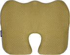 Gooo&Ma Air Fiber Seat Cushion for Office Chair, Breathable U-Shape Tailbone Relief Cushion for Desk Chair, Washable Ergonomic Chair Pad for Driving & Gaming, Cooling Mesh Back Support(Grey)