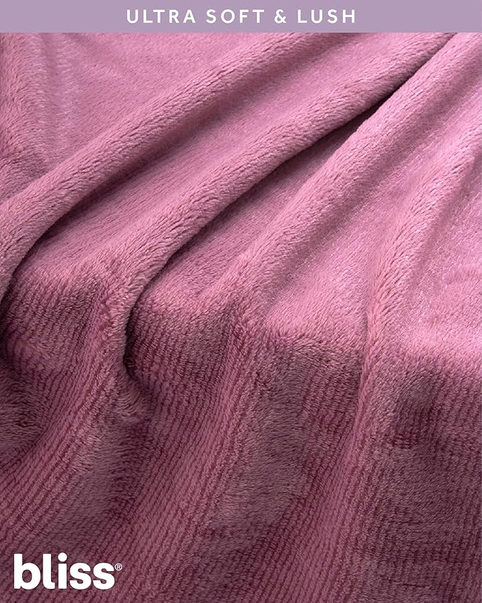Bliss Faille Travel Pillow Blanket - 2-in-1 Lightweight Compact Airplane Camp Pillow and Blanket Set for Travelling, Size One Size, Mauve
