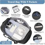 Travel Duffel Bag for Women, Carry-on Overnight Weekender Bags with Wet Pocket, For Spirit Airlines 18x14x8 Personal Item Bag,Small,Black