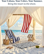 LANE LINEN Beach Towels 4 Pack - Premium 520 GSM Beach Towel, (30" x 60") 100% Cotton Pool Towel for Adults - Qick Dry Large Towels, Soft & Highly Absorbent Set for Travel & Vacation - Ocean Breeze