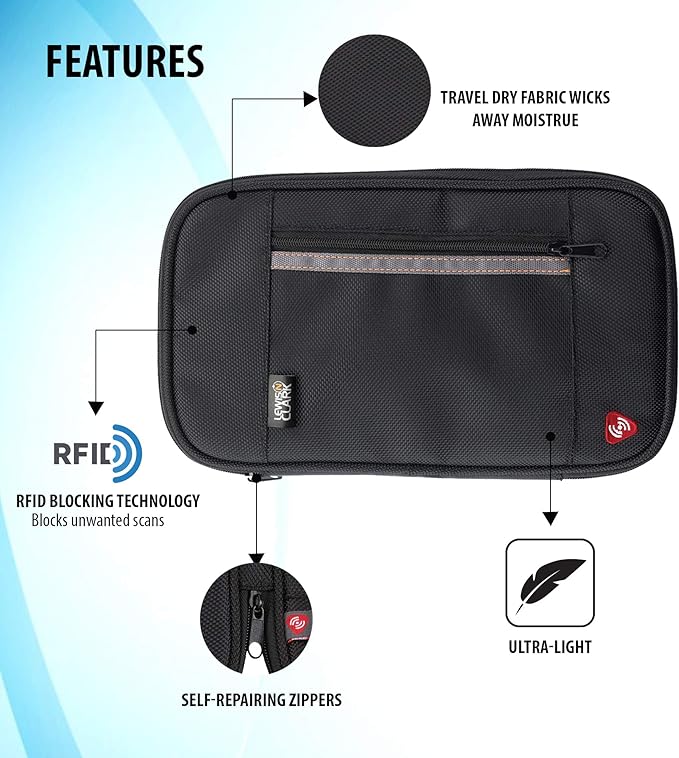Lewis N. Clark Document Organizer Holder for Identity Theft Protection, Lightweight and Easy to Carry
