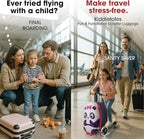 KIDDIETOTES Ride-On Scooter Suitcase for Kids – Hardside Lightweight Carry-On Luggage with Foldable Scooter, LED Wheels, Travel Fun for Toddlers & Children