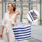 KALIDI Beach Tote Bag Women Large Waterproof Sandproof Shoulder Handbag Packable Grocery Bag Hobo Purse for Picnic Vacation