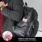 Compact Travel Umbrella for Purse - Flat Handle, Waterproof for Light Rain