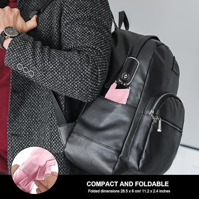 Compact Travel Umbrella for Purse - Flat Handle, Waterproof for Light Rain