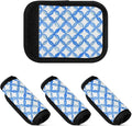 4Pcs Luggage Handle Wrap Suitcase Identifier Handle Covers Tags Soft Travel Bags Luggage Handle Gripper Accessories for Airplane Flying Blue Circle