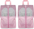 Shoe Bags For Travel, Used As For Storage or Shoe Travel Bag, Featuring Waterproof Nylon Sneaker Bag. (Light Pink, 2 Pack, Large)