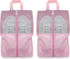 Shoe Bags For Travel, Used As For Storage or Shoe Travel Bag, Featuring Waterproof Nylon Sneaker Bag. (Light Pink, 2 Pack, Large)