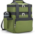 holuxer Insulated Lunch Bag & Lunch Box for Men - Double Deck Reusable Lunch Bag for Women Tote Cooler Bag Leakproof Soft Expandable - Large Lunchbox for Work/Adult/Picnic/Outdoor (Green，15L)