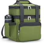 holuxer Insulated Lunch Bag & Lunch Box for Men - Double Deck Reusable Lunch Bag for Women Tote Cooler Bag Leakproof Soft Expandable - Large Lunchbox for Work/Adult/Picnic/Outdoor (Green，15L)