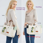ZHMO Canvas Tote Bag for Women,Women's Bags Crossbody Bags Work Laptop Tote Bag Large Handbags Purse for Travel Nurse Teacher