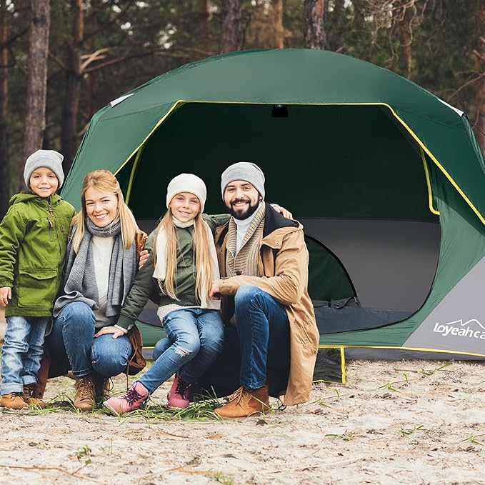 LOYEAHCAMP Tents 4 Person Camping Tent, Easy Setup Waterproof Family Tents for Camping, Portable Dome Tent for Outdoor Camping with Rainfly, Carry Bag