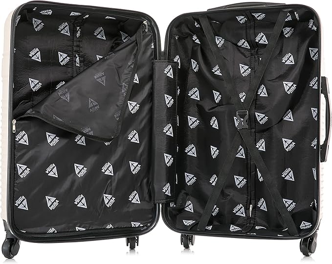 InUSA RESILIENCE Luggage with Spinner Wheels | Durable Lightweight Hardside Spacious Travel Bag with Handle and Trolley | 24-Inch Medium Checked Luggage | Sand