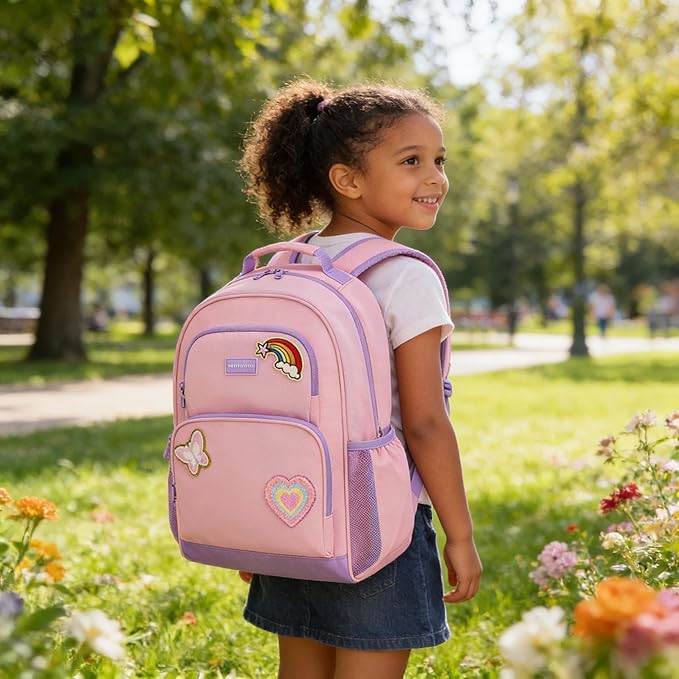 mommore Kids Backpack for Boys Girls 4-8 Kindergarten Elementary School Backpack with Lunch Box - 15” H Fit Folder