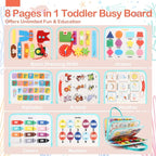 Teefrye Toddler Busy Board Montessori Toys for Toddlers 1-3 Year Old Educational Activity Book Board Sensory Travel Toys Ages 2-4 Preschool Learning Fine Motor Skills Toy Quiet Book Gift for Kids