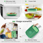 Amathley Bento Box Adult Lunch Box Kids,Lunch Containers for Adults/Kids/Toddler,5 Compartments Bento Lunch Box with Sauce Vontainers,Microwave & Dishwasher & Freezer Safe,BPA-Free (Green)