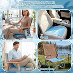 SiliFine 2 Pack Cooling Seat Cushion Reusable Pcm Cooling Pad No Condensation Foldable Portable Ice Mat for Car Seats Office Chairs Bed Camping Travel(Blue, 15.7" x 11.8")