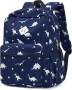 STEAMEDBUN Corduroy Kids Backpack for Boys Girls 3-8, Boys Backpack for Elementary Kindergarten - Dinosaur