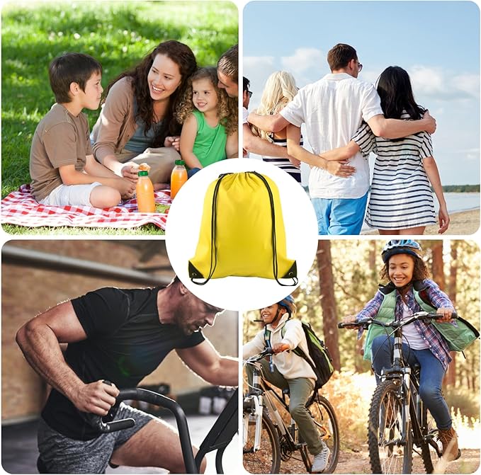 KUUQA 20 Pcs Drawstring Backpack Sport Bags String Bag Sack Cinch Gym Backpack Bulk for School Gym Sport or Traveling，Colorful
