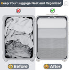 Veken 2/6/9/11 Set Compression Packing Cubes for Travel Essentials,Compressible Expandable Large Luggage Suitcase Organizer Bags for Clothing,Durable Space Saver Storage Bags(Black)