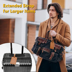 Travelambo Luggage Tags for Suitcases Faux Leather Privacy Protection 6 Pack Bag Tags Travel Accessories Essential, Yellowish Brown