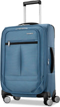 Samsonite Carry-On Soft-Sided Expandable 21-Inch Element Suitcase: Airline Approved for Most Major Airlines, Durable, 360° Spinner Wheels, Adjustable Handle, 2 Front & Side Pocket- CAPTAINS BLUE