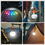 3-Pack Rechargeable LED Camping Lanterns, Mini Tent Light with 10 Modes & Hanging Clip, IPX5 Waterproof Small Outdoor Ambient Lighting for Hiking, Emergency, Fishing (Mixed Colors