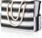 Becokan Beach Bags for Women Large Waterproof Beach Tote Bag Zipper Beach Bags Waterproof Sandproof Swim Pool Bag Large Tote