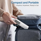 Battery-Free Digital Luggage Scale, 110lbs/50kg Portable Handheld Hanging Scale for Luggages, Suitcases, Backpacks & Bags, Easy Weighing for Travel, No Need Batteries (White)