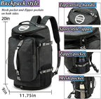 Gym Duffle Bag Backpack with Shoe Compartment,4 ways Travel Backpack for Women and Men,Multi-Functional Weekender bag with Waterproof Layer&Laptop Compartment for Fitness, Travel,Camping