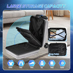 smilesun Scooter Suitcase for Kids & Adults, Foldable Carry On Travel Luggage, Hardside Ride on Scooter Suitcase with Spinner Wheels，Silver
