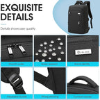 DUSLANG 15.6 Inch Laptop Backpack for Travel Water Resistant College Backpack for Men Women Laptop Bag with USB Charging Port Business Backpack,Black