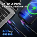 90 Degree iPhone Charger Cables 6FT, USB C to Lightning Cable [Apple MFi Certified] 3Pack Fast Charging, Nylon Braided USB C Lightning Cable Compatible with iPhone 14/13/12/11/Pro Max/Plus/8/7-Purple