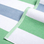 Bornbay Cotton Oversized Beach Towel - Extra Large 40"X70" Big Cute Thick Pool Towel, XL Stitch Beach Towels Striped Mint Green Swimming Towel for Adults Mens Women
