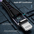 Essri for Phone Charger Cord 6 FT 2Pack,USB to Lighting Cable 6 Feet, Nylon Braided Long Charging Cable 6 Foot Compatible with iPhone 14/13/12/11/X/XS/XR/12/Pad Mini Air - Purple