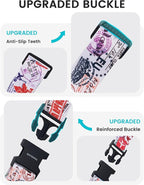 Travelkin Luggage Straps TSA Approved - Adjustable Cross Suitcase Straps with TSA Lock, Reinforced Buckle, Unique Pattern - Secure Heavy Duty Luggage Straps for Travel (Journey)