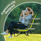 HaSteeL Folding Beach Chair Set of 2, Foldable Green Camping Chairs for Outside, Low Beach Chair Portable for Adults Fishing, Picnic, Outdoor BBQ, Travel, Sports, Cup Holder & Storage Bag