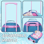 Disney Kids Rolling Luggage 16.0×11.6 in, 16‑L Carry‑On Suitcase with Wheels, Foldable Lightweight Travel Bag, Gifts for Kids (Blue Elsa)