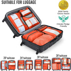 Veken 10 Set Packing Cubes for Travel Essential, Suitcase Organizer Bags in 4 Sizes, Carry-On Luggage Accessories with Large Laundry & Hanging Toiletry Bag, Must-Have for Airplane, Road Trip & Camping
