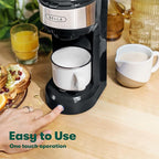 BELLA Dual Brew Single Serve Coffee Maker, Brews both Kcup and Ground Coffee, Large 14oz Capacity, Easy One Touch, Auto Shutoff, Black