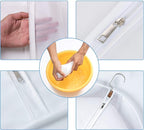 Mskitchen Garment Bags for Hanging Clothes, Clear Plastic Closet Storage Covers with Cedar Balls, 24" x 43"/54”, 6 Pack
