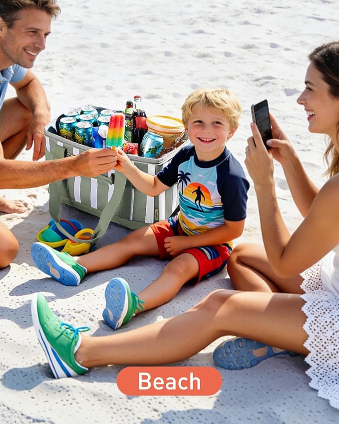 TOURIT Soft Sided Cooler Bag Insulated 30/48/60 Cans, Large Collapsible & Leakproof Ice Chest for Picnic, Beach, Camping, Travel