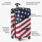 Traveler's Choice Maxporter II Polycarbonate Hardside Trunk with Spinner Wheels, American Flag, 31-Inch Large Trunk